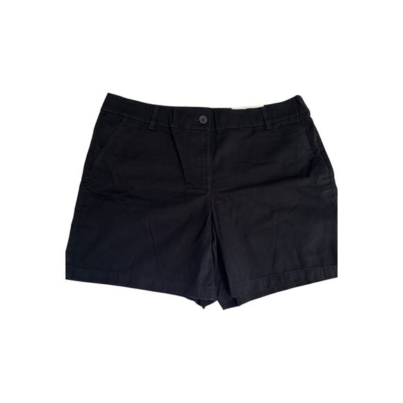 Ann Taylor Loft Shorts Size 14 Black 6" Short Inseam Casual Everyday Chinos - Picture 1 of 12